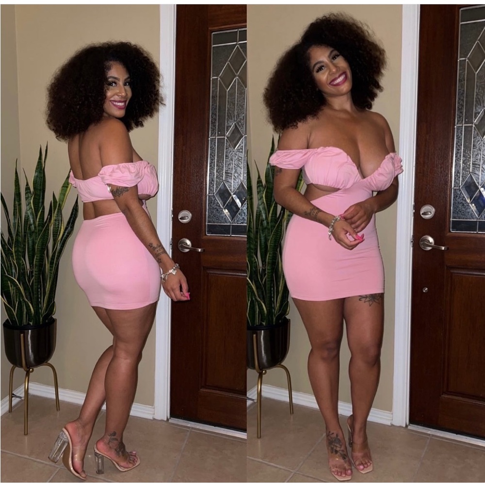 Elegant Pink Off-Shoulder Dress